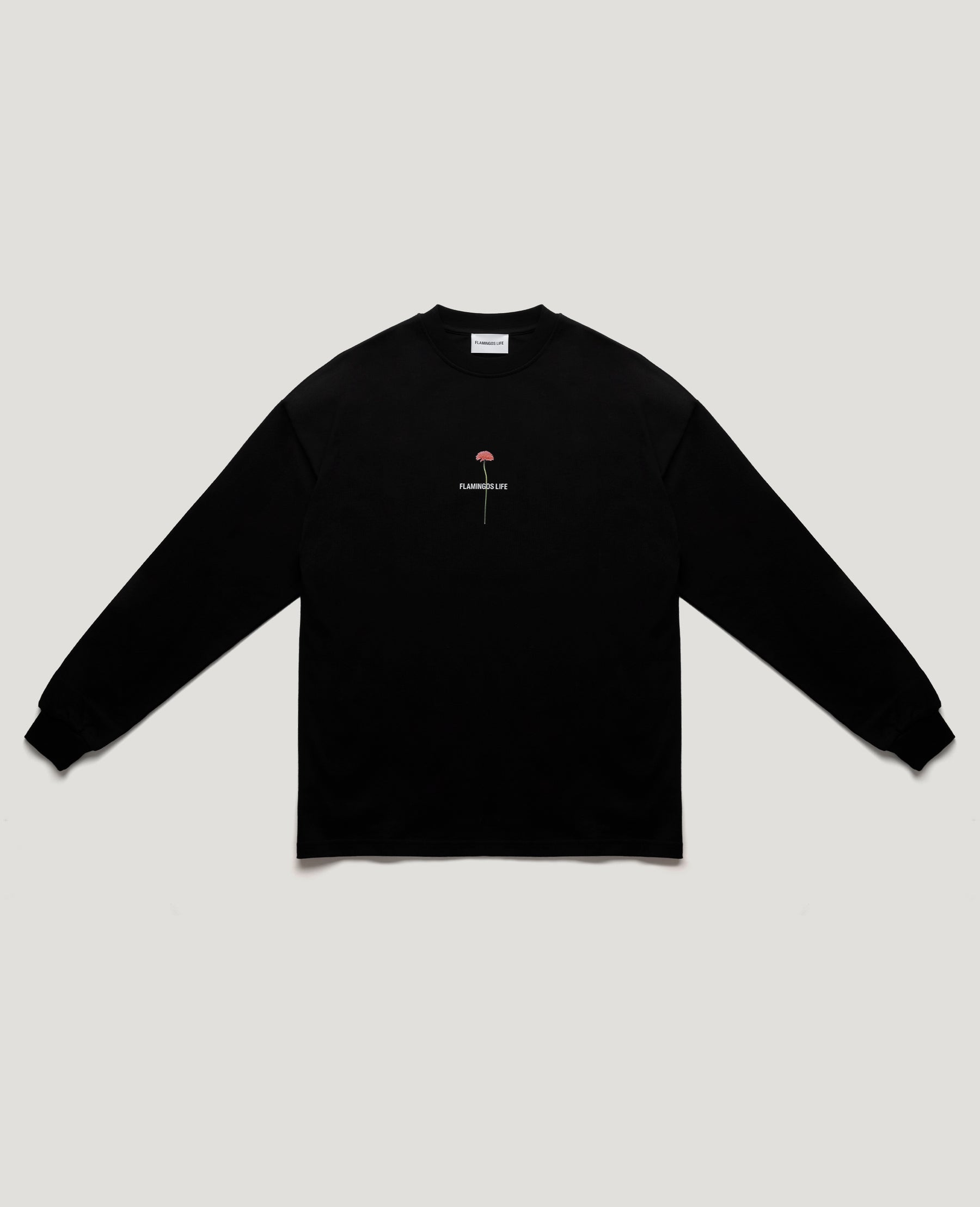 LONG-SLEEVE FLOWER BLACK